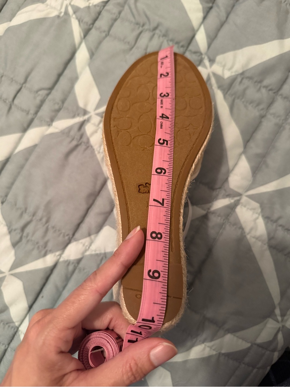 NWOT Coach Raine Espadrille In Signature Jacquard LIGHT KHAKI Size 10 - Picture 8 of 8